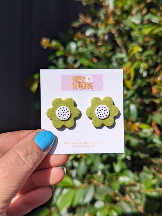 Flower Studs - Chartreuse