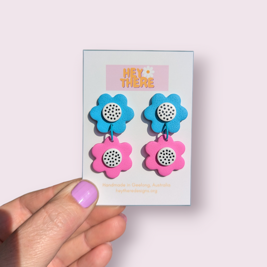 Pink & Blue Flower Drops